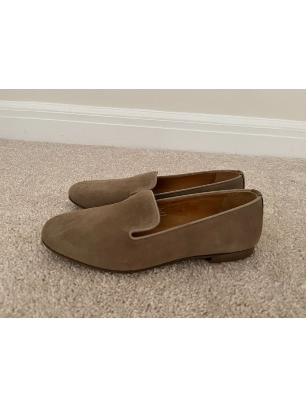 Women's Suede Slip-On Loafers in Taupe